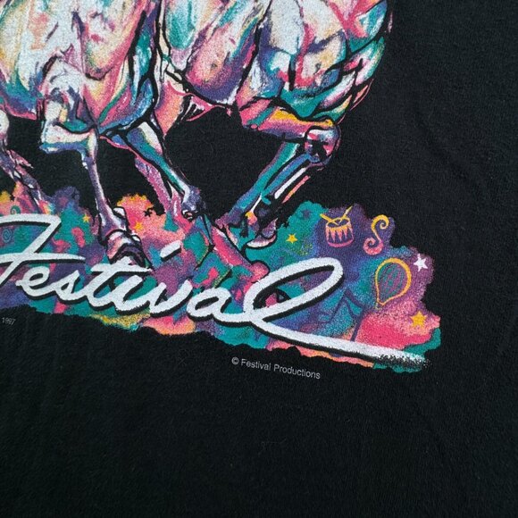 VTG 1997 Kentucky Derby Shirt Mens Large Crew Retro USA Made Barnhart Black - Picture 8 of 15